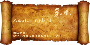 Zabolai Ajád névjegykártya